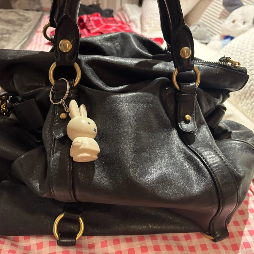 Miu Miu Black Vitello Leather Bow Bag - Picture 8 of 8